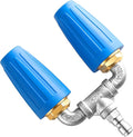 Dual Turbo Nozzle Pressure Washer, Power Washer 360° Rotating Turbo Nozzle, Twin Turbo Nozzle Tip with 1/4" Quick Connect, 4000 PSI, 4-6 GPM, 2.0 Orifice