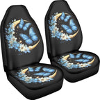 BIGCARJOB Moon Butterfly Car Seat Covers Set Universal Car Interior Seat Rugs 2 Pcs Auto Front Seat Protector Set for Women Butterfly Car Accessories Set