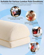Lumbar Support Pillow for Bed Sleeping Couch, Relief Lower Back Pain, Waterproof Small Lumbar Pillow for Car, Recliner Cushions for Elderly, Memory Foam Office Chair Lower Back Support Cushion