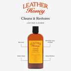 Leather Honey Leather Cleaner: Non-Toxic Leather Care Made in the USA Since 1968. Deep Cleans Leather, Faux & Vinyl - Couches, Car Seats, Purses, Tack, Shoes & Bags. Safe Any Colors & White Leather