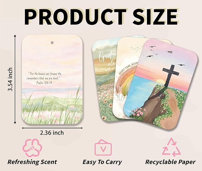 Christian Car Fresheners, 4pcs Jesus Car Accessories Interior, Mirror Decor For Women Man, Air Freshener Hanging For Bathroom Dorm Books Bedroom Drawer, Jesus Christian Accessories Gifts -09