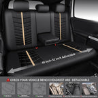 CAR PASS 3D Foam Mesh Leather Car Seat Covers Full Set, Breathable Premium Leather Seat Covers for Car,Anti Slip Universal Fit for Trucks Cars Sedans Vans SUVs, Airbag Compatible, Black Beige