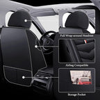 Car Seat Cover for Ford Explorer 2000-2025, Waterproof Durable Compatible Airbag, Premium Leather Seat Protector(5 Seats Standard,Black)