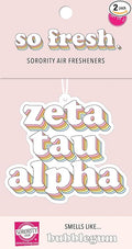 Sorority Shop Zeta Tau Alpha Air Freshener - Retro Design, Bubblegum Scented Air Freshener – For Car or Dorm– Sorority Gift, Charm Paraphernalia