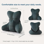 Lumbar Support Pillow(Pat. Pend) for Lower Back Pain Relief – Multi-Functional Ergonomic Lumbar Cushion, Reading Pillow for Office Chair, Car Seat & Sofa,Charcoal Gray