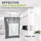 CLEVAST Bamboo Charcoal Air Purifying Bags - (Large, 4×200g), Removes Odors and Moisture, Nature Fresh Air Purifier Bags, Odor Eliminator for Home, Car, Pets, Bathroom, Basement