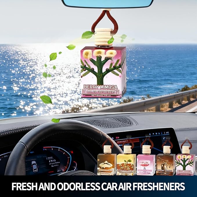 Car Air Freshener Diffuser, Car Fresheners Long Lasting, Hanging Car Scents Air Freshener, Essential Oil Diffuser, Vanilla Cream Fragrance Oil, 8ml*2pcs