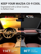 Proadsy 2026 Upgrade Front Windshield Sun Shade Foldable Sunshade Protector Custom Fit 2016-2023 CX-9 CX9 Sport Utility SUV Accessories