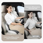 FLORICH Memory Foam Truck Seat Cushion,Car Seat Cushion and Lumbar Support Pillow for Office Chair, Ergonomic Back Support & Sciatica Relief for Long Drives(Light Beige Grey)