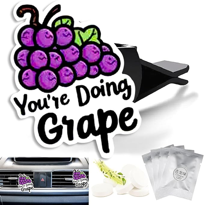 Cute Car Air Freshener Clips Grape Car Vent Clips Grape Cars Scents Cologne Air Conditioner Clip Auto Vent Interior Decoration Cars Accessories Grapes Gifts for Men Women,Friends