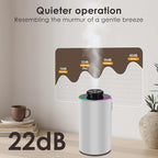 Waterless Essential Oil Diffuser with 8 Color LED Night Light, 3 Mist Levels & Timers, Portable Rechargeable Aromatherapy Diffuser for Home Car Room Studio Office, Black Metal (Silver)