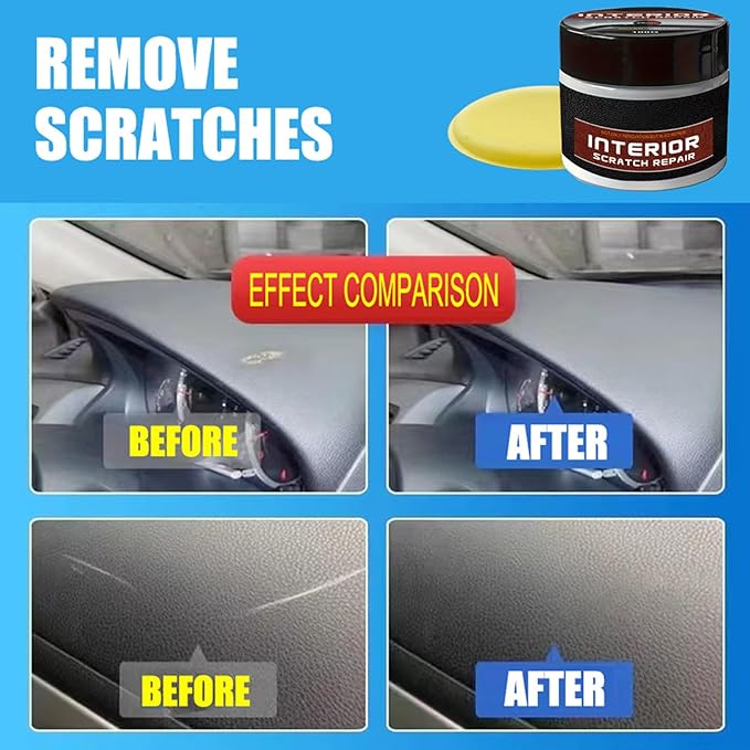 Dashboard Restorer for Car Interior, Sturdy and Long-Lasting Finish, 100g, UV Protection Dashboard Wax, Car Scratch Repair Kit, UV Protection and Anti-Fade Formula, for Daily Use Or Resale Value
