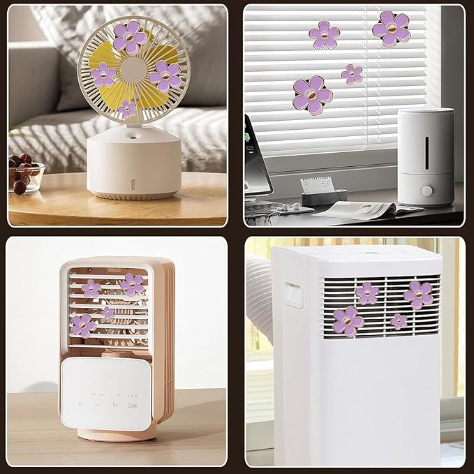 6pcs Colorful Daisy Flower Car Air Vent Clips, Car Air Outlet Freshener Clip for Auto Interior Decoration Accessories (Purple)