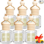 AROIC 6 Pack Car Air Freshener Hanging, New Car Scent Natural Plant Essential Oil Fragrance Diffuser, Unisex Air Freshener Aromatherapy Effectively Eliminates Odors Long-Lasting Fresh Scent (8ml Each)