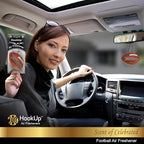 Football Car Air Freshener by HookUp - 25 Pack - Black Gold Scent (Extra Strong) | Unique Football Gift for Players, Coach, Fans | Hanging Car Accessory with Long Lasting Fresheners Smell