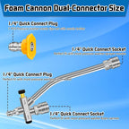 Boltigen Foam Cannon Dual-Connector Tool with 7 Pressure Washer Nozzle Tips, 1/4" Quick Connect Switch Double Tip Attachment, Pressure Washer Extension Wand Accessory Kit, 4000 PSI