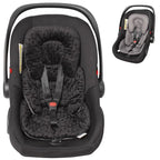 Infant Carseat Insert, 2-in-1 Reversible Baby Car Seat Cushion for Newborn Toddler Head & Body Support Car Seat Pad for Carseats, Strollers, Swings, Bouncers(Black)