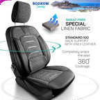 Premium Car Seat Covers Front Seat - Linen Car Seat Cover for SUV, Cars, Most Pickups, Smoke Grey-Grey, Car Seat Protector, Car Seat Covers Front Seats, Car Seat Protector