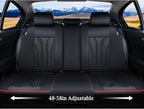 FLORICH Leather Seat Covers, Seat Covers Full Set, Car Seat Protectors 5 Seats, Automotive Seat Covers Fit for Most Cars Trucks SUV-Black&Red Line