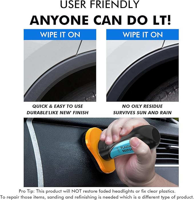 Plastic Restorer for Cars Resists Water, UV Rays, Dirt, Automobile Ceramic Coating Plastic Trim Restore with Handle Applicator, Not a Dressing, Highly Concentrated, 100ml