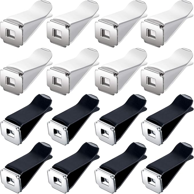 40 Pieces Square Head Car Air Vent Clips 12.66 mm Auto Air Conditioner Outlet Clips Air Freshener Clips for Car Air Vent Decoration (White, Black)