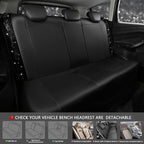 CAR PASS Universal Black Leather Lace Car Seat Covers Full Set for Women Girls,Waterproof Car Floor Mats Carpet,Glitter Steering Wheel Cover for Cars Accessories Interior Sets (Black)