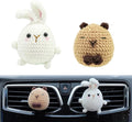 Wonhibo Capybara & Bunny Car Air Freshener Vent Clip, 2 Pack Cute Soft Stuffed Animal Vent Decor Car Accessories for Women