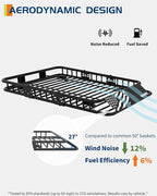 Garvee Universal Roof Rack Cargo Carrier Basket, 200 Lbs Capacity Rooftop Cargo Rack, Car Top Luggage Holder Basket Heavy Duty for SUVs, Trucks, Vehicles