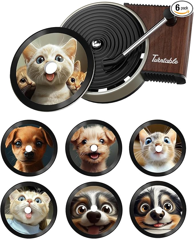 Personalized Custom Car Air Freshener, Double Sided Custom Photo, Record Player Shaped Fragrance Vent Clip, Unique and Cute Car Interior (Customize, Hanging C)