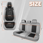 Car Seat Covers Compatible with Toyota Camry 2012-2026 Durable Waterproof Automotive Seat Covers Stretchable Fabric Material, Airbag Compatibility, Premium Nappa Leather(Black Gray, Full Set)
