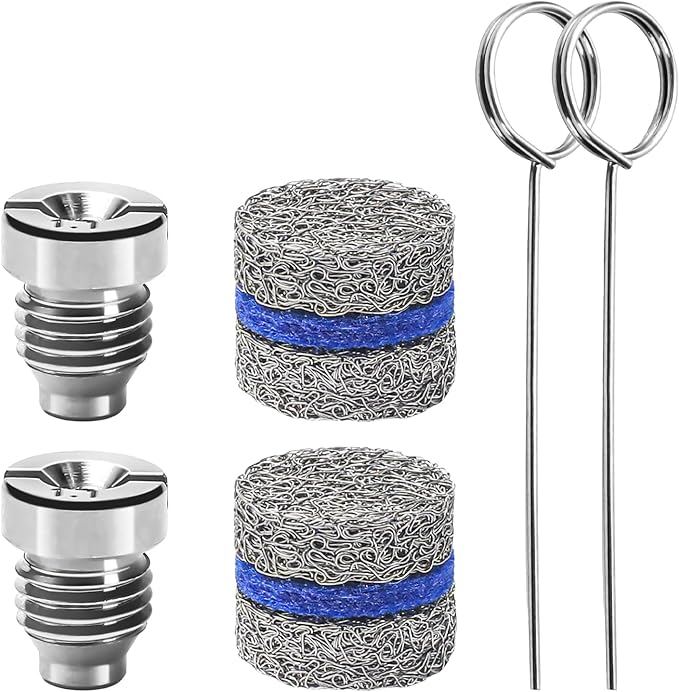 1.1 mm Orifice Foam Cannon Nozzle and Foam Maker Meshes Kit for Foam Cannon Replacement Thread Nozzle Tips and Mesh Filter, with Cleaning Tools, 3000PSI 2-Pack