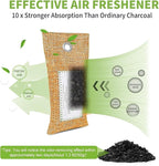 CLEVAST Activated Bamboo Charcoal Odor Absorber - 6 x 60g Air Purifying Bags, Natural Bamboo Charcoal Fresh Odor Moisture Eliminator, Deodorizer for Home, Closet, Shoe, Car Air freshener