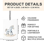 Blue and White Chinoiserie Car Air Freshener 4 Pcs, Retro Rocking Horse Plane Bear Truck Air Freshener Hanging for Cars Books Closet Drawer, Cute Girly Car Accessories for Women
