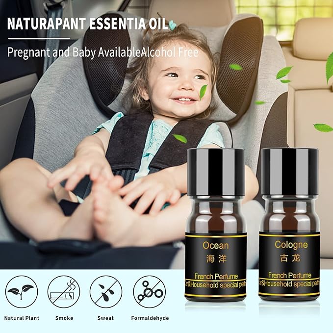 Kwak's Car Air Freshener,Rotating Solar Aromatherapy Essential Oil Diffuser Scent with Extra 4 Bottle Solar Car Air Freshener Refill