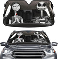 GENANY Nightmare Skellington Couple Horror Windshield Sun Shade for Car SUV Truck (55x30 inches), Sun Shade Windshield, Protector Blocks UV, Auto Gifts, Car Decor