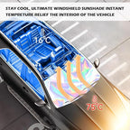 57.09 * 31.5" Windshield Sun Shade Foldable,Upgraded 210T Radium Titanium Silver Car Windshield Cover with Storage Pouch for Automotive Interior Protection,Universal Car Sun Shade (57.09 * 31.5 inch)