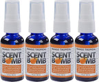 Scent Bomb Air Freshener Spray, Long-Lasting Odor Eliminator - Effective Deodorizer for Home & Car, Fresh Room Spray for Kitchen, Bathroom & Smell Neutralizer - 1 oz Pack of 4, Mango Tropical Scent