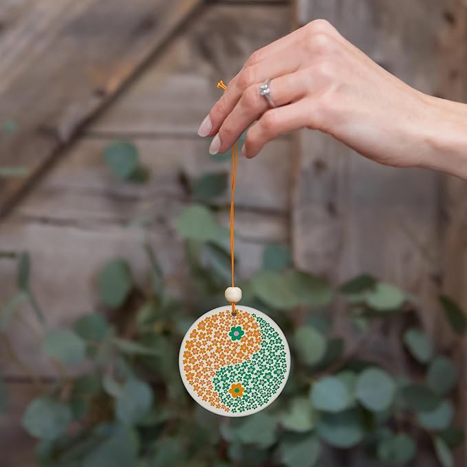Studio Oh! Car Air Fresheners - Pack of 2 Scented Hanging Car Odor Eliminator - Unique Design with Decorative Bead - Yin-Yang Blossoms