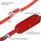 10FT Hands Free Dog Leash for Small Medium Large Dogs, Heavy Duty Reflective Dog Leash with Traffic Handle, Seat Belt Buckle & Poop Bag Holder (Red)