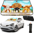 CHILL·TEK Funny Animal Car Windshield Sun Shade Umbrella, Funny Cows Car Sun Shade Umbrella, Block UV Rays Heat Foldable Windshield Umbrella Sun Visor Protector - Keep Vehicle Cool for Cars SUV