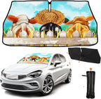 CHILL·TEK Funny Animal Car Windshield Sun Shade Umbrella, Funny Cows Car Sun Shade Umbrella, Block UV Rays Heat Foldable Windshield Umbrella Sun Visor Protector - Keep Vehicle Cool for Cars SUV