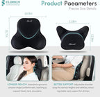 FLORICH Lumbar Support Pillow and Neck Headrest Pillow for Office Chair Car, Ergonomic Memory Foam, Relieves Neck, Back Pain, Pressure-Relieving Back Support for Car, Office Chair & Wheelchair – Black