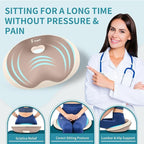 FLORICH Seat Cushion and Lumbar Support Pillow for Office Chair Car Neck Headrest Pillow 100% Memory Foam Seat Pads Pressure Relief Back Cushion and Carseat Pads(Brown)