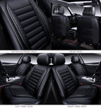 OASIS AUTO Car Seat Covers Front Seats Premium Waterproof Faux Leather Cushion Universal Accessories Fit SUV Truck Sedan Automotive Vehicle Auto Interior Protector (OS-001 Black)