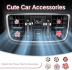 NIIIYTYB 4Pcs Cute Car Vent Clips Flower Air Vent Clips for Fresheners Pink Hawaiian Hibiscus and Cherry Blossom Car Accessories Aesthetic Interior Decor for Women Peach Blossom