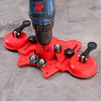 WORKEASE Diamond Hole Saw Kit, 11 Pcs Brazed Hollow Tile Set (0.24”-2”) with Double Suction Cups Guide Jig, Drill Bit Suitable for Glass, Ceramic, Tile, Marble, Porcelain Red