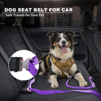 6FT Heavy Duty Dog Leash for Small Medium Large Dogs, Tangle Free Reflective Dog Training Leash with Double Handle, Seat Belt Buckle & Poop Bag Holder (Purple)