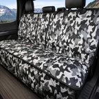 4Knines Dog Seat Cover for Back Seat, Heavy Duty Waterproof Rear Seat Protector for Small Trucks, SUVs, Cars - Fits 60/40 Split Bench with Middle Seat Belt, Non-Slip Dog Backseat Cover (Regular, Camo)