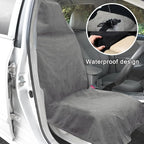 Waterproof Car Towel Seat Cover, Sweating Non-Slip Premium Towel Carseat Cover Protector, Universal Soft Machine Washable Car Truck SUV Front Seat Cover for Gym Workout Beach Hiking (Gray)