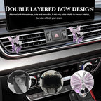 2PCS Car Air Vent Clips, Dual Butterfly Diamond Car Air Conditioner Outlet Vent Clip, Cute Car Diffuser Perfume Clip, Car Air Freshener Decor Accessories for Women Girl (Purple, Style 1)